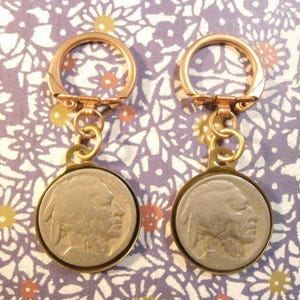 2 Coppercoated Buffalo Nickel Key Rings