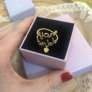 Regalos hechos a mano, anillos personalizados con nombre, anillos con letras, anillos con nombre para damas de honor, personalizados, plata 925