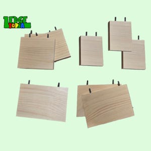 Chinchilla Ledges Set 9pc Kit - Kiln Dried Pine Shelves, Cage Setup Bundle - Degu, Rats, Birds, Squirrel Steps - Mounting Hardware Included