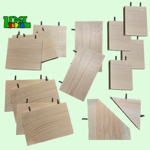 Chinchilla Ledges Set 16pc Kit - Kiln Dried Pine Shelves, Cage Setup Bundle - Degu, Rats, Birds, Squirrel Steps - Mounting Hardware Included
