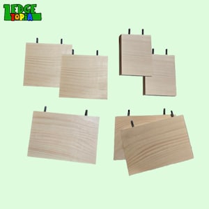 Chinchilla Ledges Set 7pc Kit - Kiln Dried Pine Shelves, Cage Setup Bundle - Degu, Rats, Birds, Squirrel Steps - Mounting Hardware Included