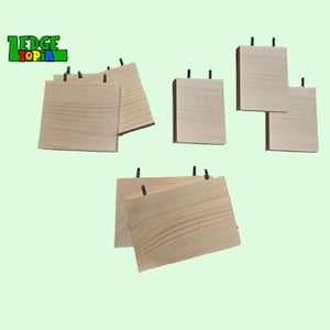 Chinchilla Ledges Set 8pc Kit - Kiln Dried Pine Shelves, Cage Setup Bundle - Degu, Rats, Birds, Squirrel Steps - Mounting Hardware Included