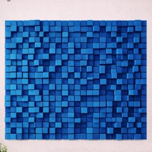 Painéis acústicos de parede azuis 3D, painéis difusores de som, painel decorativo moderno para escritório em casa 24x24