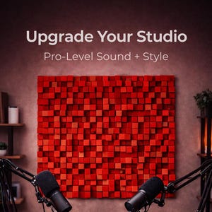 Panele akustyczne 3D, dyfuzory dźwięku, dekoracje ścienne do studia podcastów, zestaw modułowy (24x24)