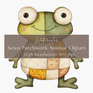Patchwork Woodland Animals Clipart: Quilted Sewing Theme (36 PNG Files, 300 DPI)