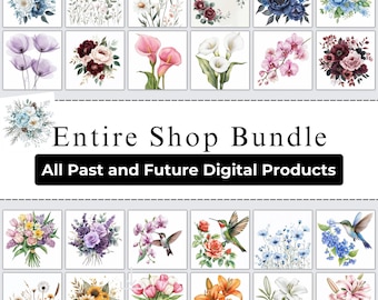 Entire Shop Bundle, Lifetime Access, Clipart Mega Bundle, Whole Shop Bundle, Printable Clipart for Crafts, Junk Journal, Digital Download