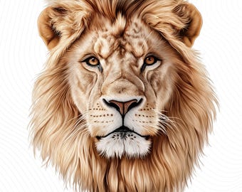 Lion Clipart, Watercolor Lion, Printable Watercolor clipart, High Quality PNGs, Digital download, Paper Craft, Junk Journal
