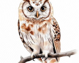 Owl Clipart Bundle, Forest Owl Clipart, Woodland Animal Clipart, Printable Watercolor Clipart, Paper craft, Junk Journal, Digital Download