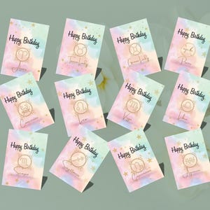 Printable Zodiac Sign Birthday Cards Greetings Card Ecard Astrology Cards Printable Aesthetic Digital Cards Instant Download 12pcs set 5x7in