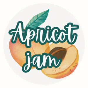 Apricot Jam Canning Label | Printable – Rustic Mason Jar Stickers, Farmhouse Kitchen Decor, Homemade Jam Jar Labels, Instant Download PNG