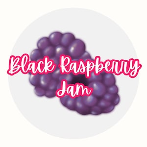 Zwart etiket voor inblikken van frambozenjam | Afdrukbaar – sticker bal Mason Jar, keukendecor, label zelfgemaakte jampot, direct downloaden, png