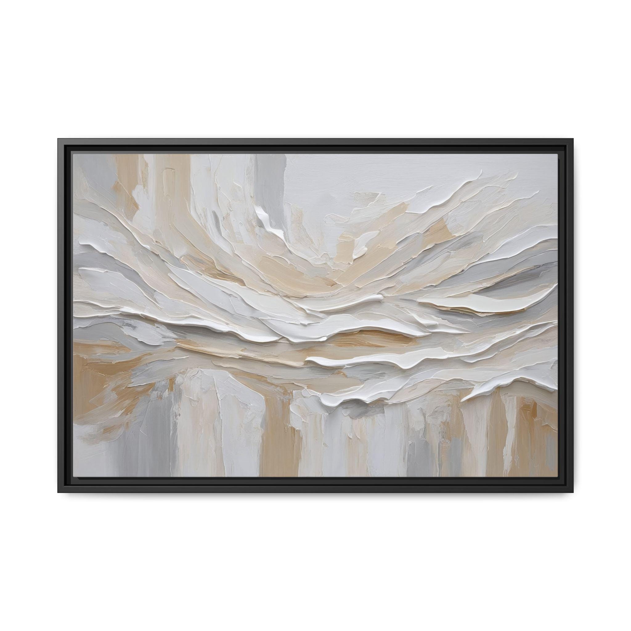 Neutral Abstract Oil Painting Print – Large Beige & Brown Canvas Wall ...
