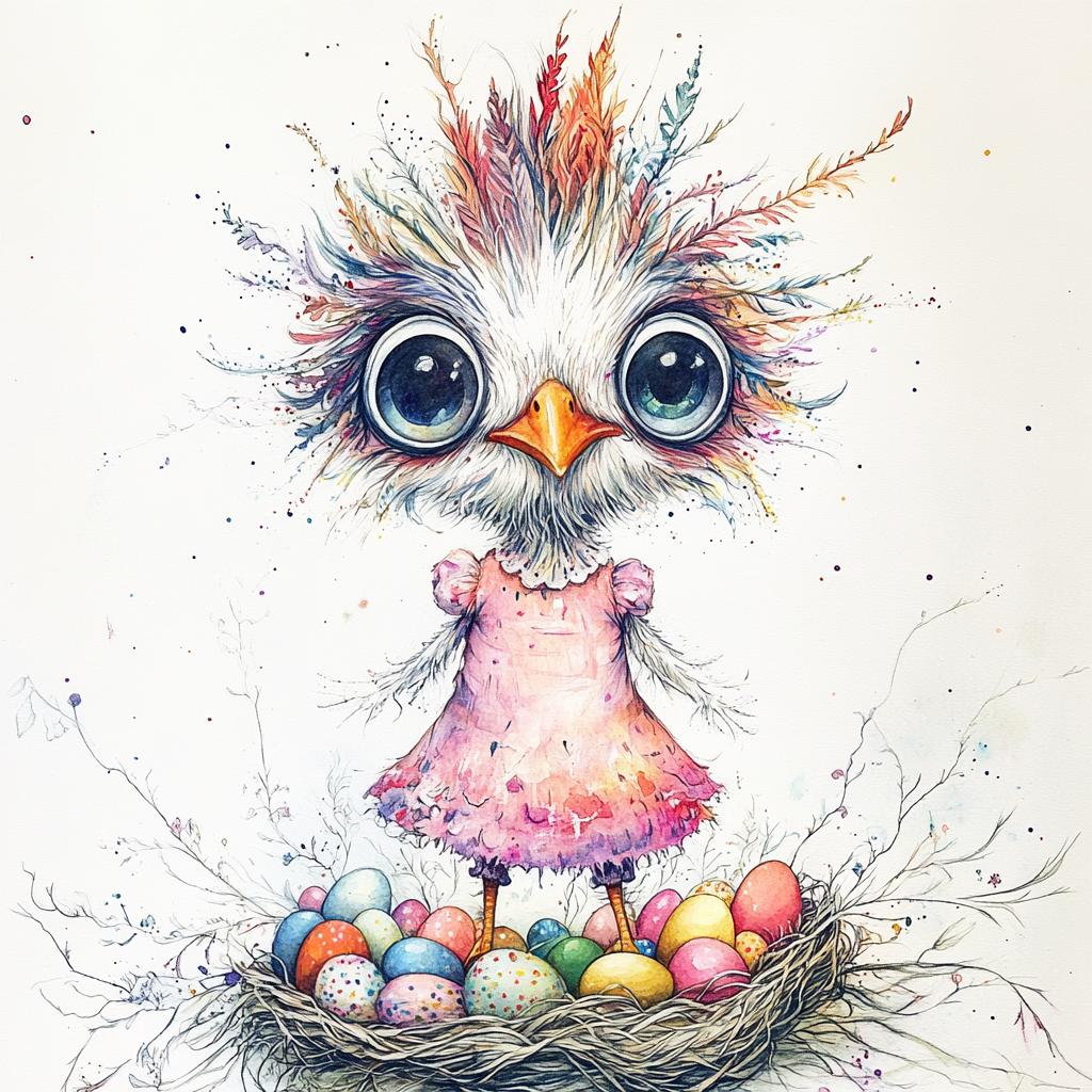 Whimsical Easter Chick Clipart – 10 High-res Watercolor Jpgs – Cute ...