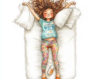Clipart divertido de vida doméstica: 10 archivos JPG de acuarela de alta resolución: Mujeres caprichosas haciendo tareas para manualidades y diarios.