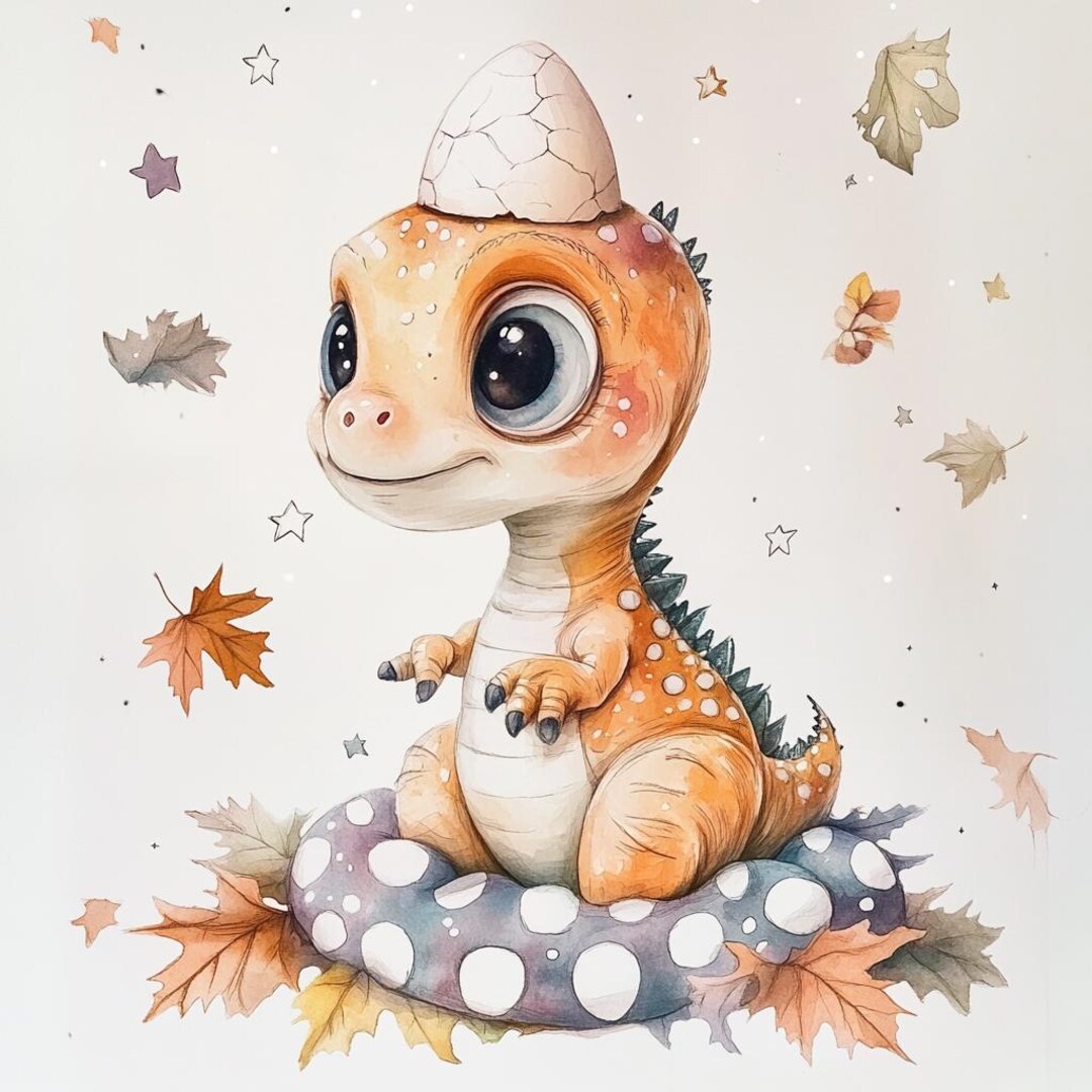 Cute Baby Dinosaur Clipart – 10 Watercolor Jpgs – Adorable Dino Art ...
