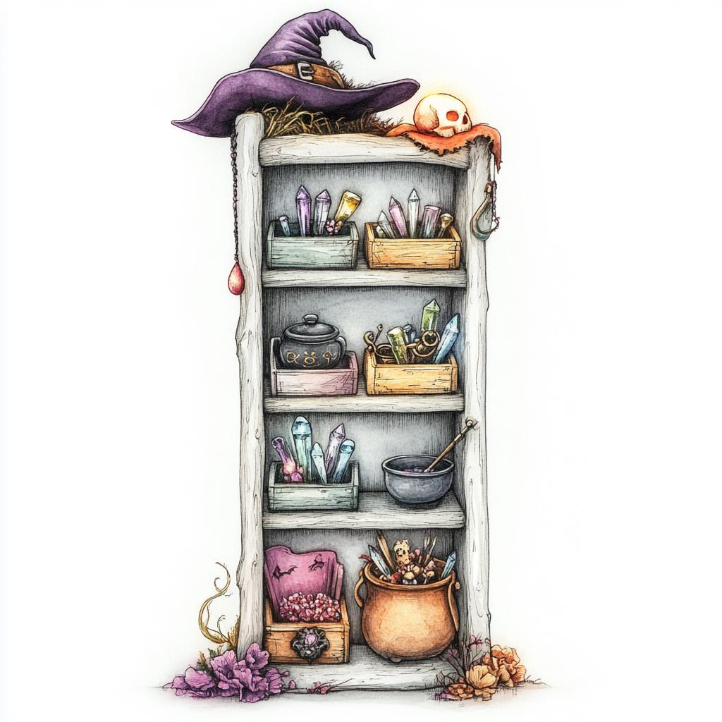 Witch Shelf Clipart – 10 High-res Jpgs – Magical Potion and Herb ...