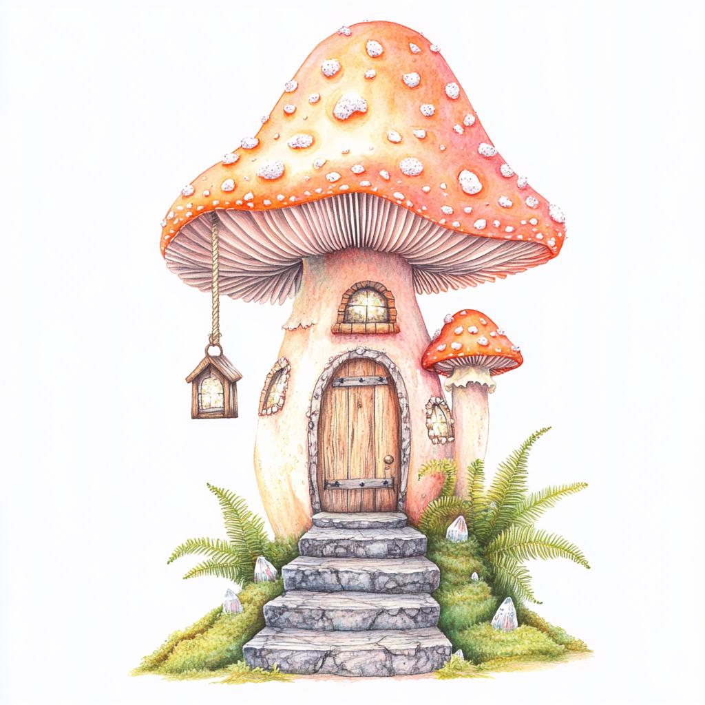 淡い幻想きのこの水彩(原画) 幻想的な森のキノコ 水彩画 絵手紙 原画 - メルカリ
