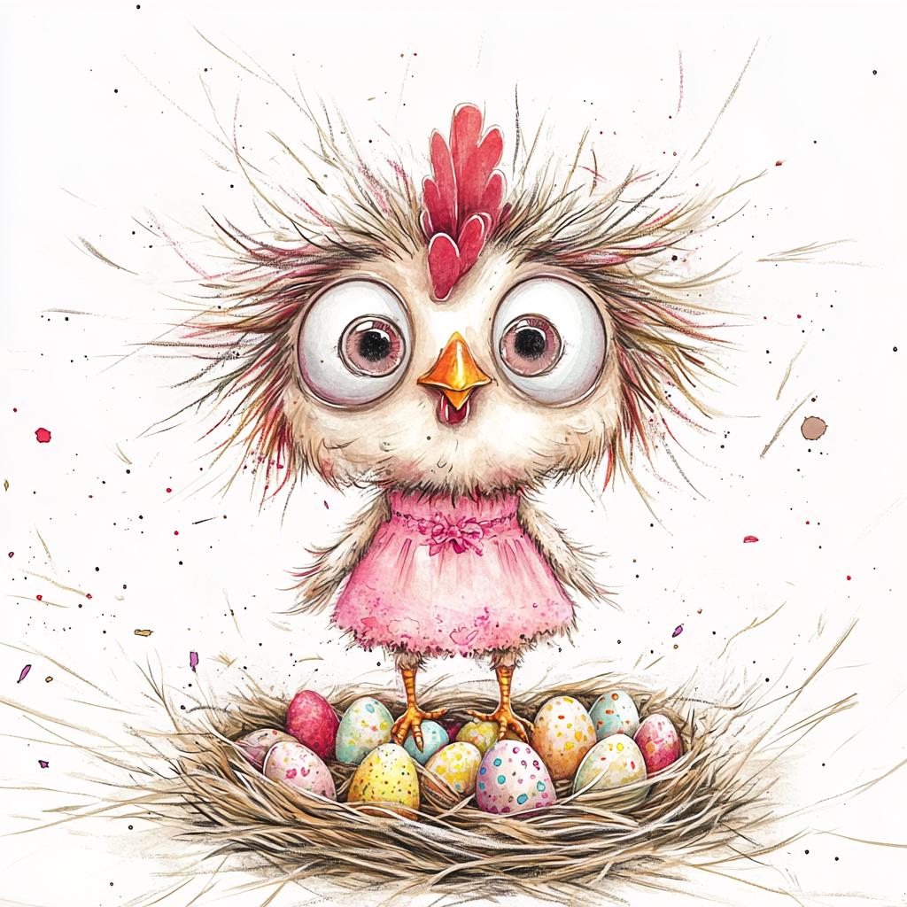 Whimsical Easter Chick Clipart – 10 High-res Watercolor Jpgs – Cute ...