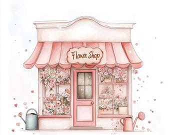 Skurrile Blumenladen Clipart - 10 JPGs - Floral Boutique Clip Art für Karten, Journals, Scrapbooks