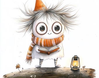 Whimsical Halloween Ghost Clipart – 10 High-Res JPGs – Cute Spooky Spirit Art for Fall Journals and Crafts