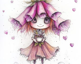 Whimsical Flower Fairy Clipart – 10 High-Res Watercolor JPGs – Cute Fantasy Girls for Journals & Crafts