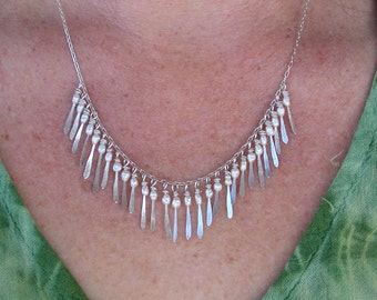 Pearl Feathery Dangles Necklace