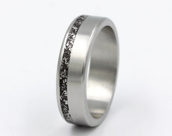 Unique Meteorite Ring For Him gibeon man ring meteorite rock wedding band titanium all size beveled band brushed finish