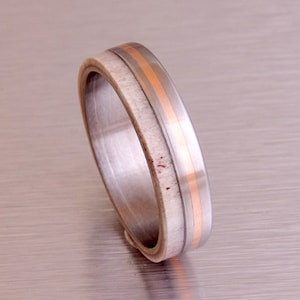 antler ring titanium ring titanium wedding band deer antler band men ring woman ring copper ilay
