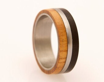 ebony ring olive ring wood wedding band for man and woman his hers man woman size 3 to 16 titanium wood ring