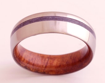 man wedding band man wood ring lapis lazuli wedding ring with mahogany Wood comfort fit size 3 to 16