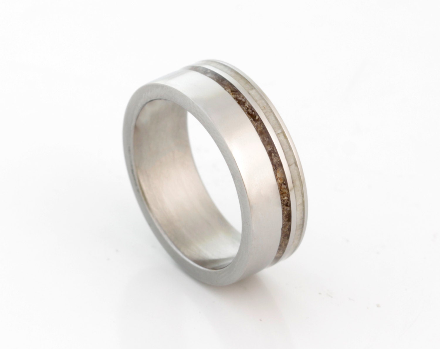 Minder dan bouwen Opgewonden zijn DINOSAUR BONE Ring With Antler Ring Titanium Wedding Band Mens - Etsy