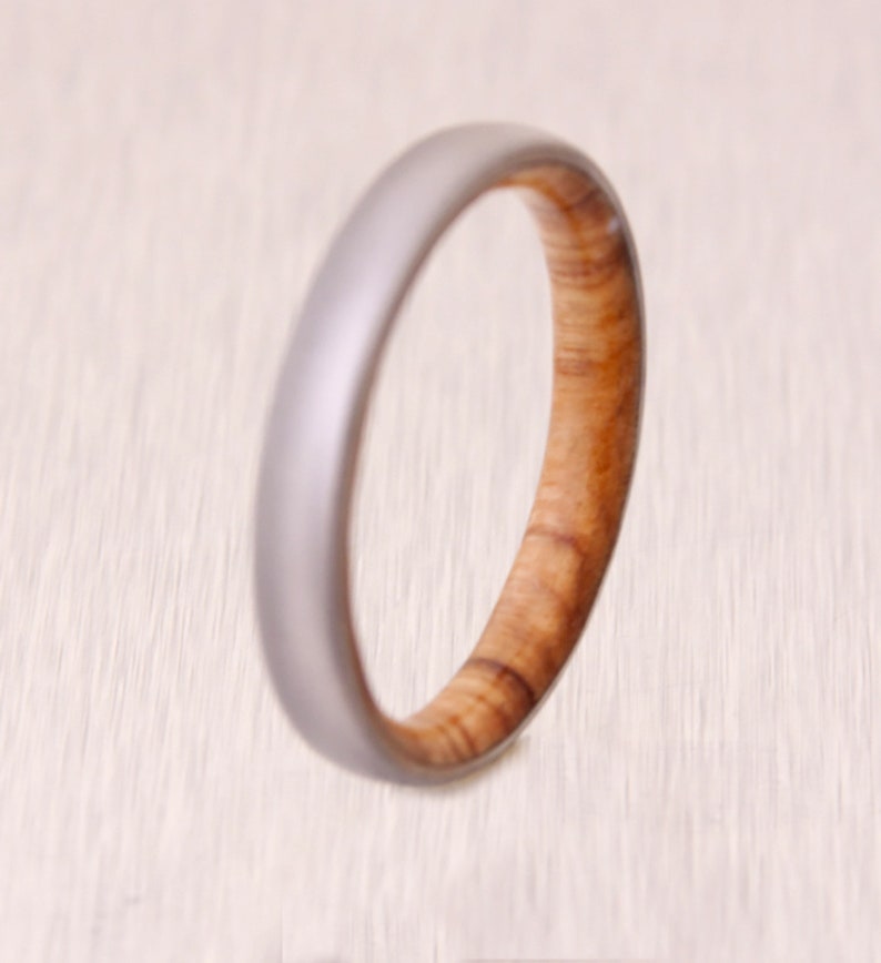 man wedding band wood ring olive with titanium wedding band man ring all size image 6