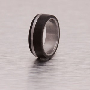 Titanium Ring Wood Ring Man Ring mens ebony ring titanium wedding band image 3