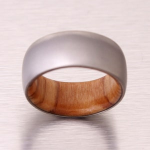 man wedding band wood ring olive with titanium wedding band man ring all size image 5