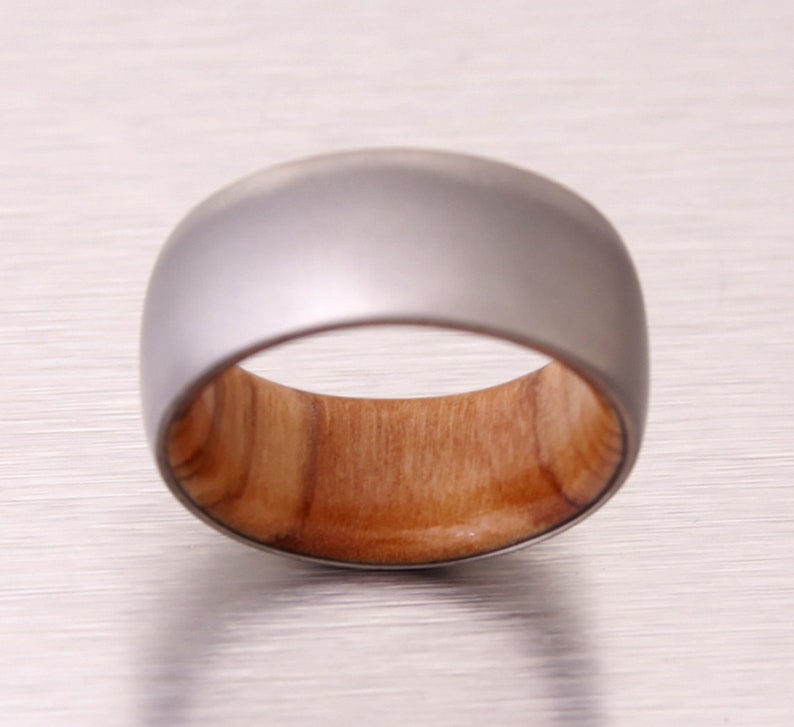 man wedding band wood ring olive with titanium wedding band man ring all size image 5