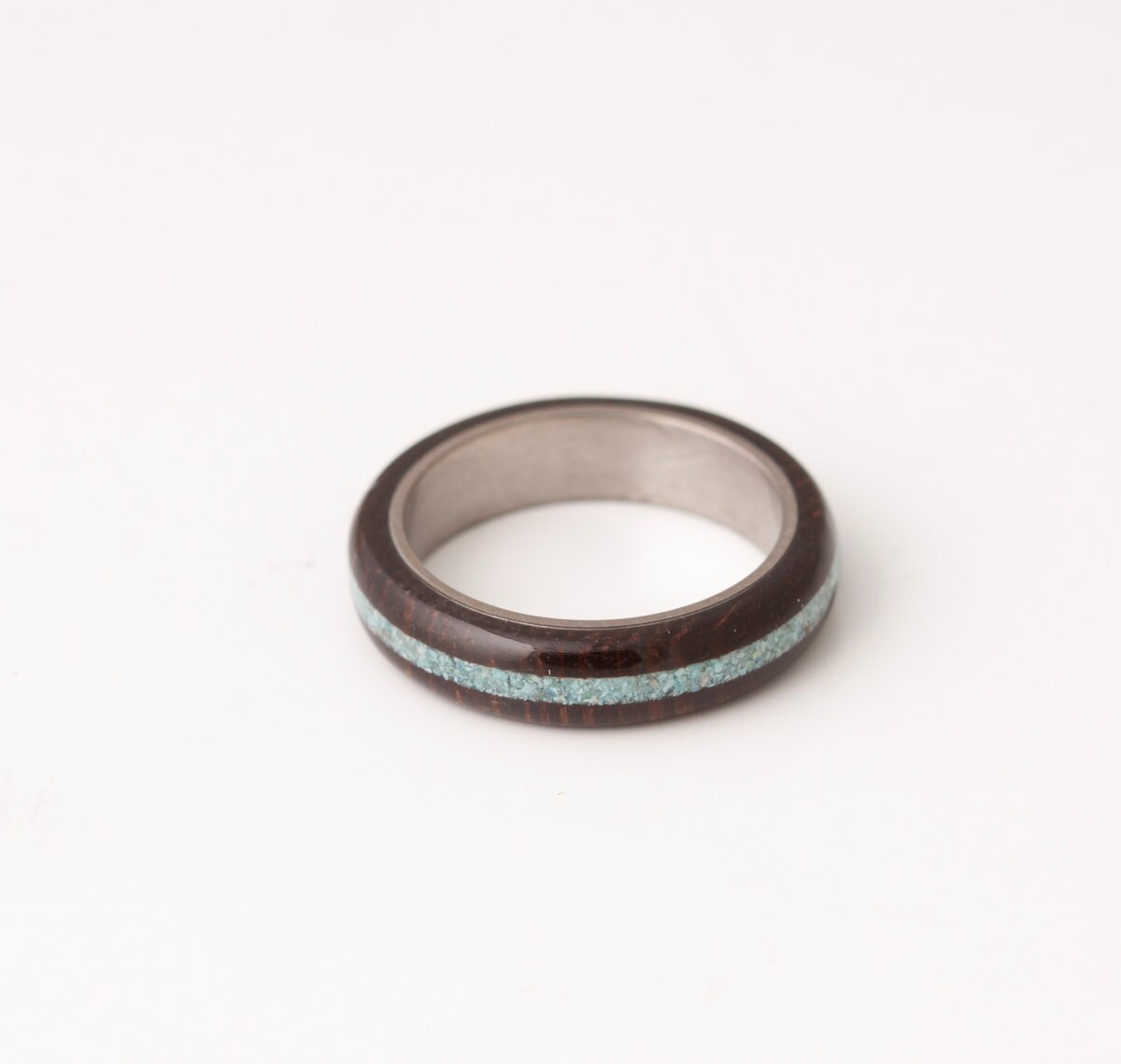 Wood wedding band Australian wood ring turquoise ring for man Etsy