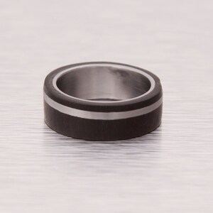 Titanium Ring Wood Ring Man Ring mens ebony ring titanium wedding band image 2