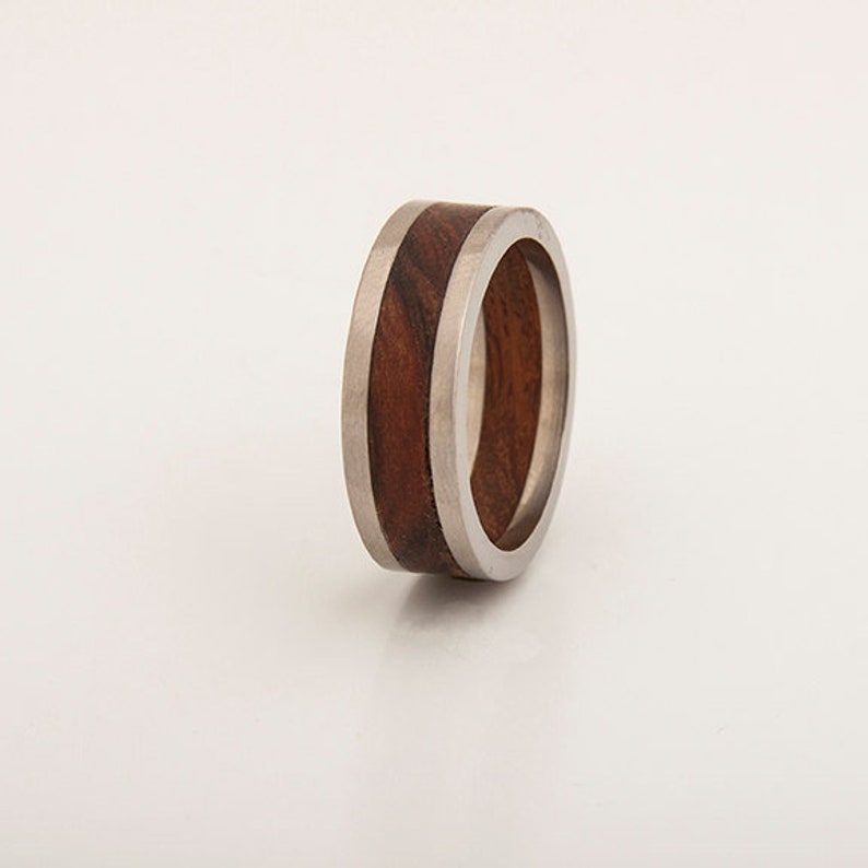 man wedding band Titanium Ring Man Ring Wood Ring Wood Wedding Band with iron wood image 1