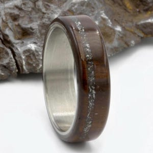 Unique Meteorite Ring For Him gibeon man ring meteorite wood wedding band titanium all size flat band unisex
