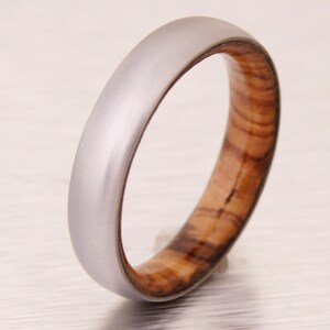 man wedding band wood ring olive with titanium wedding band man ring all size image 9
