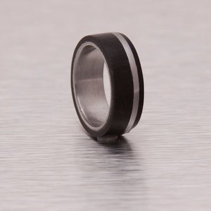 Titanium Ring Wood Ring Man Ring mens ebony ring titanium wedding band image 4