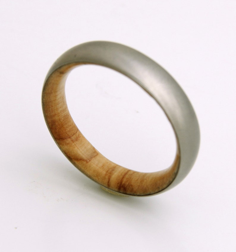 man wedding band wood ring olive with titanium wedding band man ring all size image 8