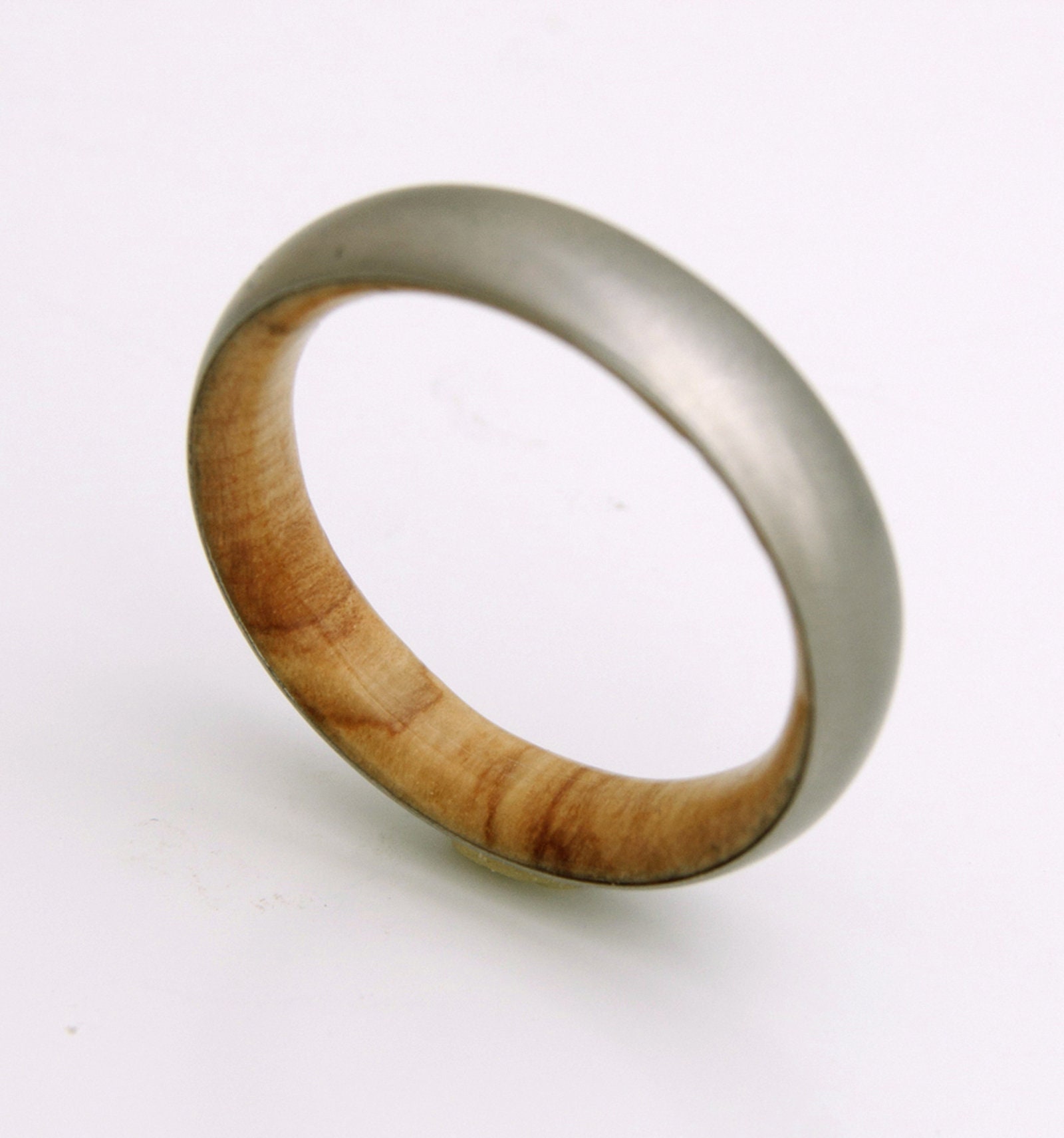 Wooden ring / wedding band / titanium olive wood ring Etsy