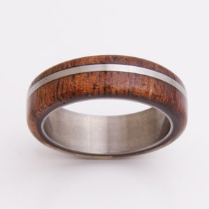 hawaiian koa ring titanium wood ring wedding band wooden ring koa wood ring