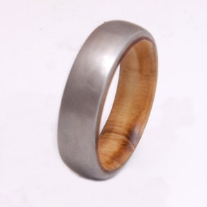 man wedding band wood ring olive with titanium wedding band man ring all size image 7