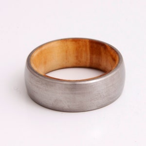 man wedding band wood ring olive with titanium wedding band man ring all size image 2