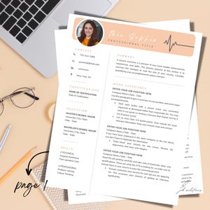 Resume Template Word, Google Docs, Professional Resume, CV Template, Modern Resume,Minimalist Resume, CV Resume, Resume Template 1 or 2 Page