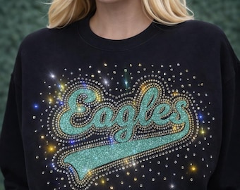 Rhinestone Eagle Sweatshirt | Game Day Sparkle Crewneck