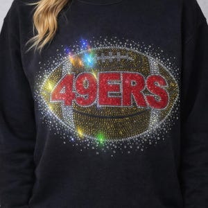 49ers Rhinestone Glitter Sweatshirt – Game Day Crewneck