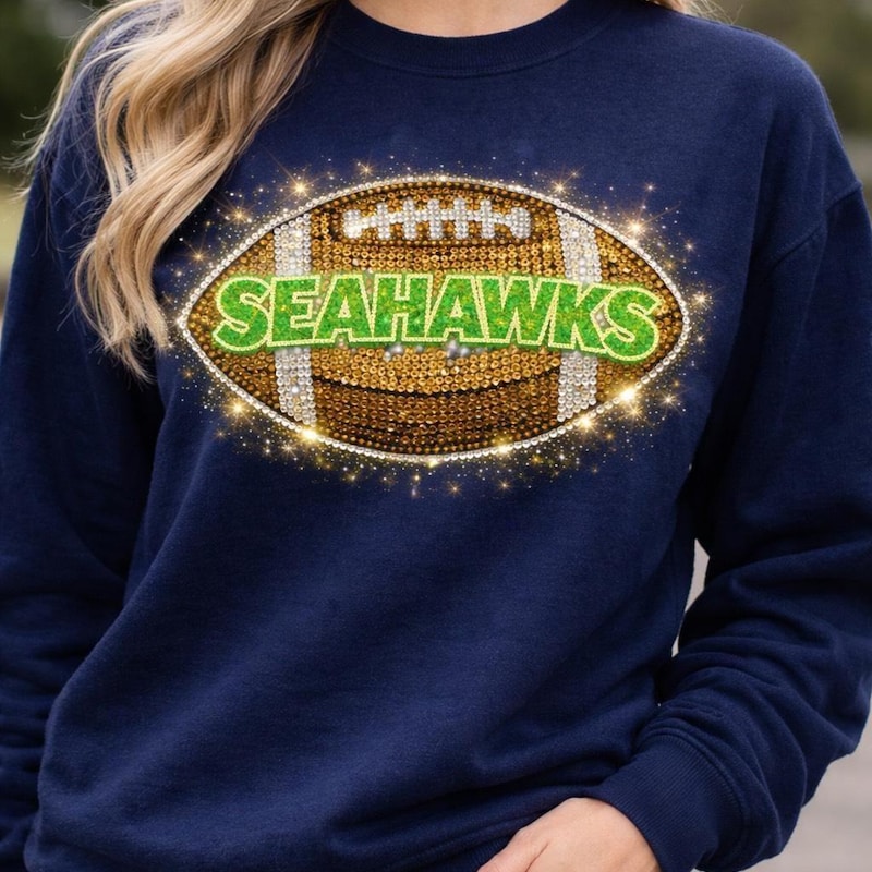 Seahawk Bling Sweatshirt - Etsy
